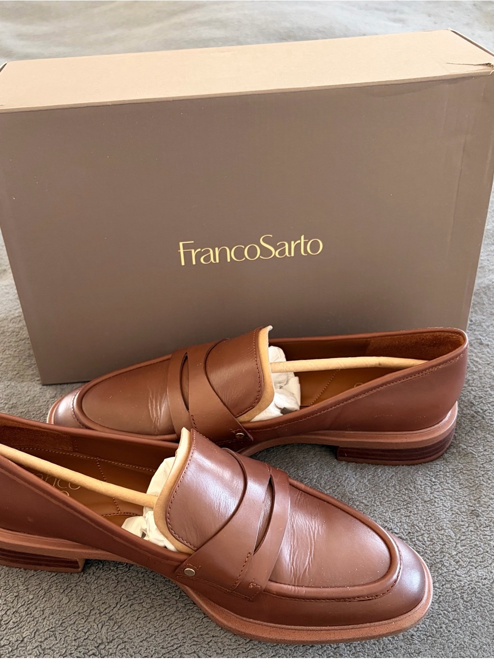 Franco Sarto Women’s Chestnut Brown Leather Loafers